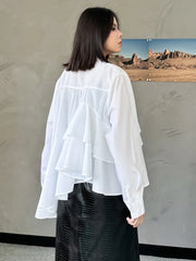 Luxury Asymmetric Ruffle Blouse