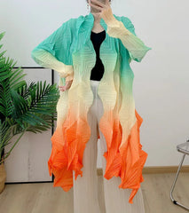 Luxury Geometric Pleated Cardigan