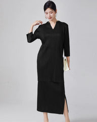 Luxury Plissé Tunic & Skirt Set