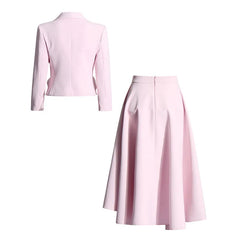 Couture High-Waist Midi Skirt & Blazer Set