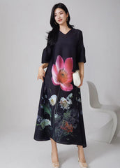 Contemporary Pleated Women's Floral Print Dress