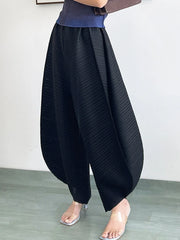 Luxury High-Waisted Pleated Gaucho Pants