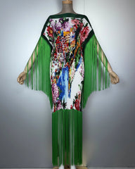 Formal Pleated Fringe Kaftan