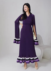 Luxury Pleats Dress & Shawl Set