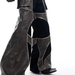 Men's Luxury Streetwear Faux Leather Wide Leg Pants