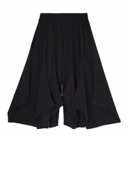 Black Dramatic Drape Pull-On Pants
