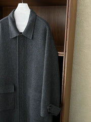 Women's Luxe Wool Long Zip-Up Oversized Coat