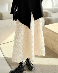 Luxury Floral Appliqué Skirt