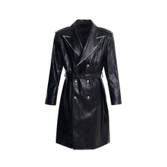 Tokyo Streetwear Faux Leather Trench Coat