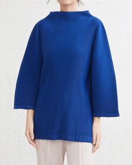Elegant Mock-Neck Pleated Top