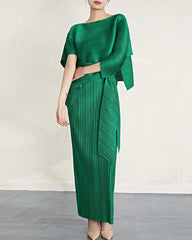 Luxury Pleated Shawl Dress