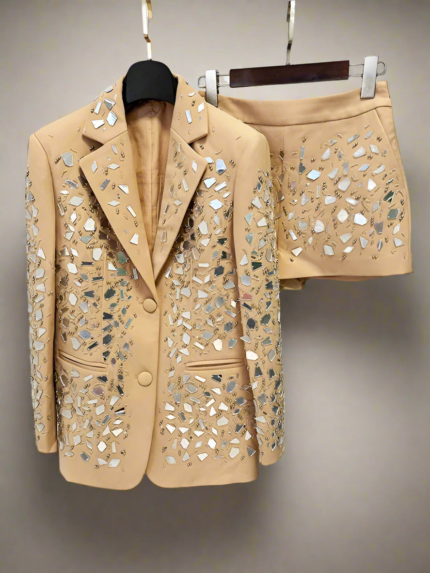 Couture Crystals Shorts & Boyfriend Blazer Suit