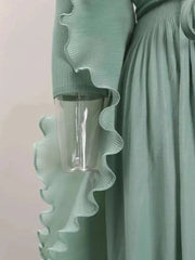 Elegant Ruffled Pleats Dress