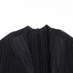 Lightweight Plisse Open-Front Cardigan