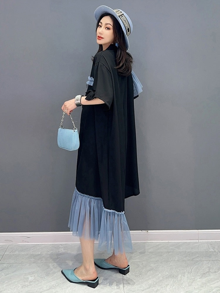 Couture Chic Asymmetric Midi Dress