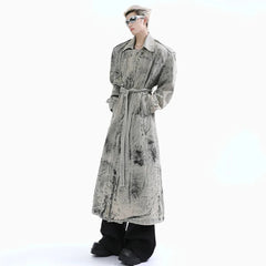 Men's Iconic Washed Gray Trench Coat