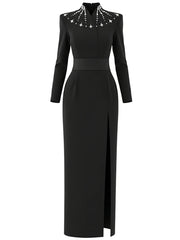 Luxury Crystal Thigh-Slit Dress