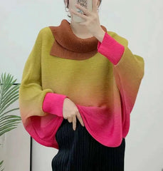 Luxury Pleated High Neck Top