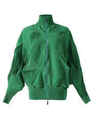 Luxury 3D Geometric Plissé Jacket