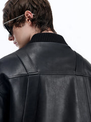 Couture Men's Oversized Vegan Leather Jacket