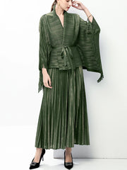 Luxury 2-Piece Pleats Skirt Set