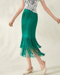 Luxury Pleated Tassel Skirt
