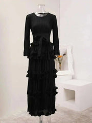 Luxury Pleats Tiered Dress