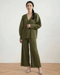 Luxury Pleated Top & Pant Set