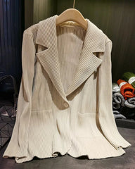 Thick Pleated Draped Cardigan