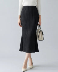 Luxury Pleated Ribbed Skirt