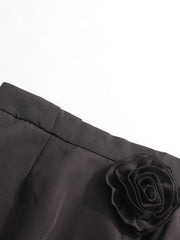 Floral Pleated Basque Waist Skirt