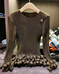 Pleated Bubble Blouse Top