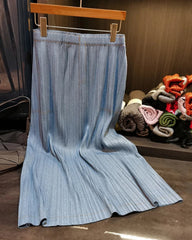 2-Piece Pleated Denim Set