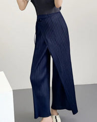 Wrap-Front Pleated Palazzo Pants