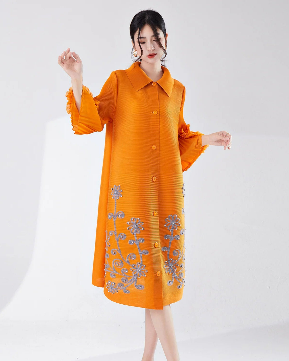 Premium Ruffled Pleats Dress