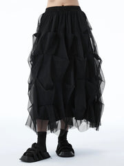 Luxury Black Tiered Tulle Skirt