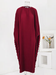 Truly Pleated Cape Midi Dress