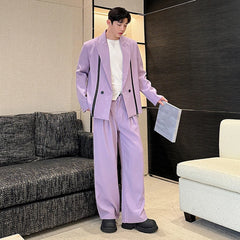 Men's Bold Lavender Oversized Blazer & Loose Fit Trousers