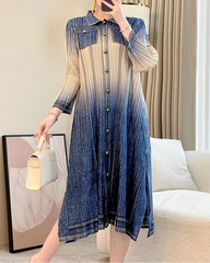 Premium Plisse Denim Dress