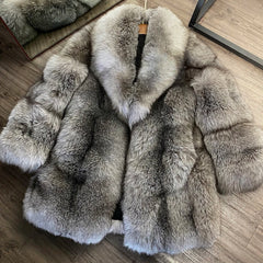 Men's Genuine Red Fox Fur Coat