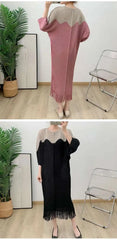 Luxury Plissé Dress with Tassel