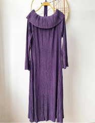 Pleated Off-Shoulder Dress