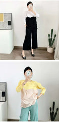 Luxury Pleated Geometric Top