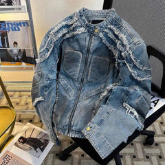 Men's Distressed Denim Trucker Jacket