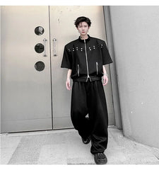 Men's Black Rebel Baggy Streetwear Set