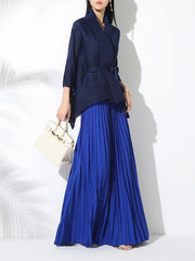 Statement Plissé Pleated Maxi Skirt & Top