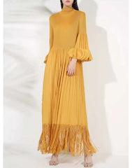 Luxury Plisse Tassel Fringe Dress