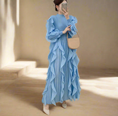 Truly Plissé Ruffle Dress