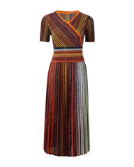 Ombre Stripe Plisse Dress