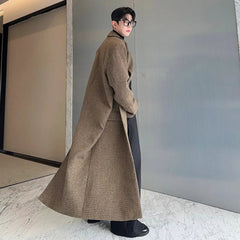 Men's Luxury Herringbone Wool-Blend Overcoat